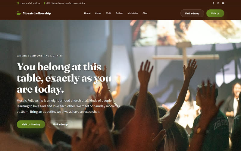 Ministry website design example